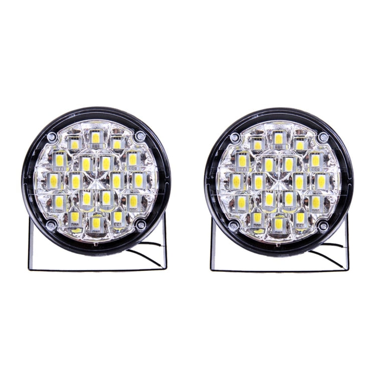 2 PCS HY-3017 6W 5000K 500LM White Light Car DRL Daytime Running Lights Lamp With 18 LED Lights, DC 12V