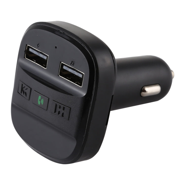 V-019 Dual USB Charging Bluetooth FM Transmitter MP3 Music Player Car Kit, Support Hands-Free Call  & TF Card (Black)