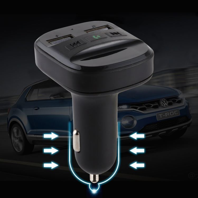 V-019 Dual USB Charging Bluetooth FM Transmitter MP3 Music Player Car Kit, Support Hands-Free Call  & TF Card (Black)
