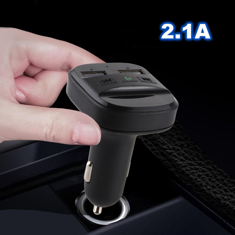 V-019 Dual USB Charging Bluetooth FM Transmitter MP3 Music Player Car Kit, Support Hands-Free Call  & TF Card (Black)