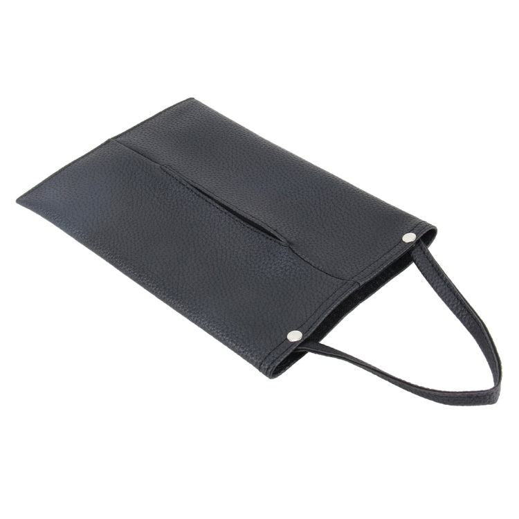 Car Auto Leather Sun Visor Backseat Multi-function Hanger Tissue Box Paper Napkin Bag Hanging Paper Towel Box(Not Include Napkin)