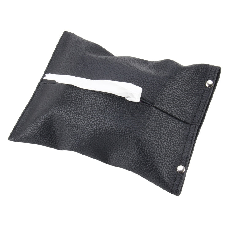 Car Auto Leather Sun Visor Backseat Multi-function Hanger Tissue Box Paper Napkin Bag Hanging Paper Towel Box(Not Include Napkin)