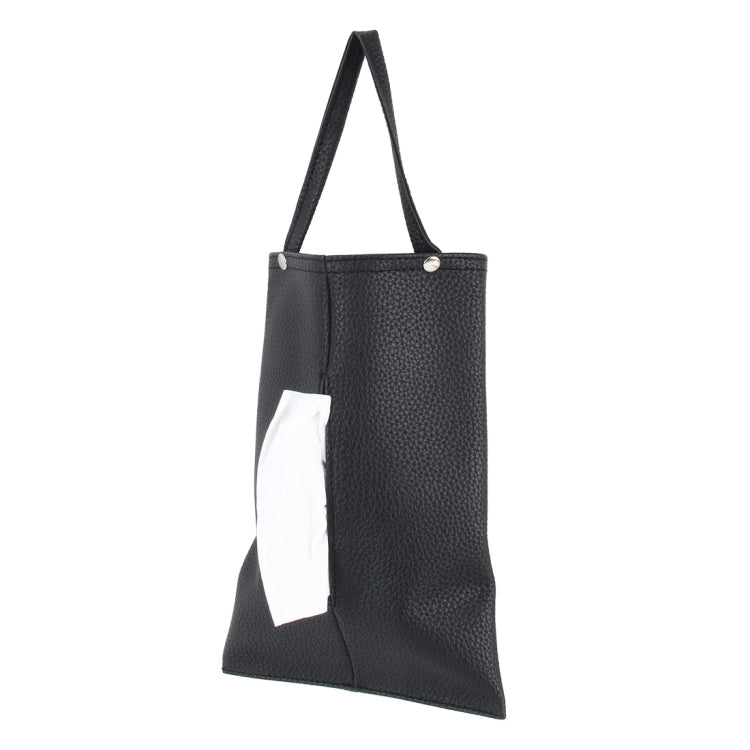 Car Auto Leather Sun Visor Backseat Multi-function Hanger Tissue Box Paper Napkin Bag Hanging Paper Towel Box(Not Include Napkin)