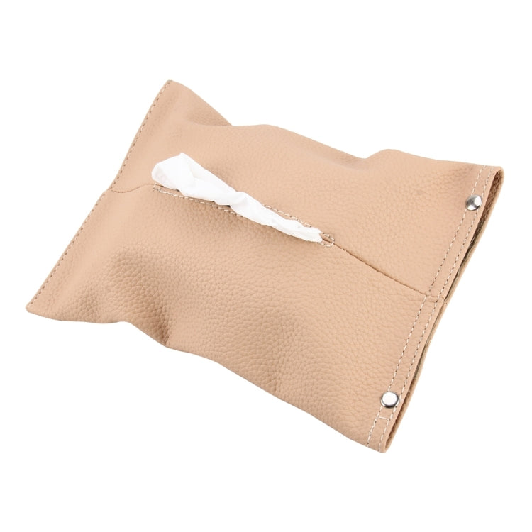 Car Auto Leather Sun Visor Backseat Multi-function Hanger Tissue Box Paper Napkin Bag Hanging Paper Towel Box(Not Include Napkin)