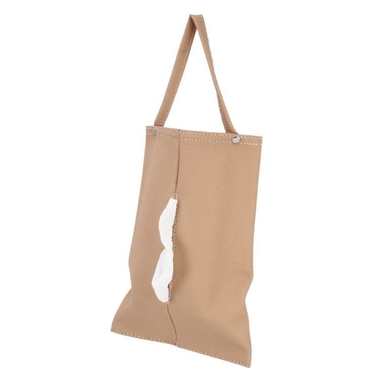 Car Auto Leather Sun Visor Backseat Multi-function Hanger Tissue Box Paper Napkin Bag Hanging Paper Towel Box(Not Include Napkin)