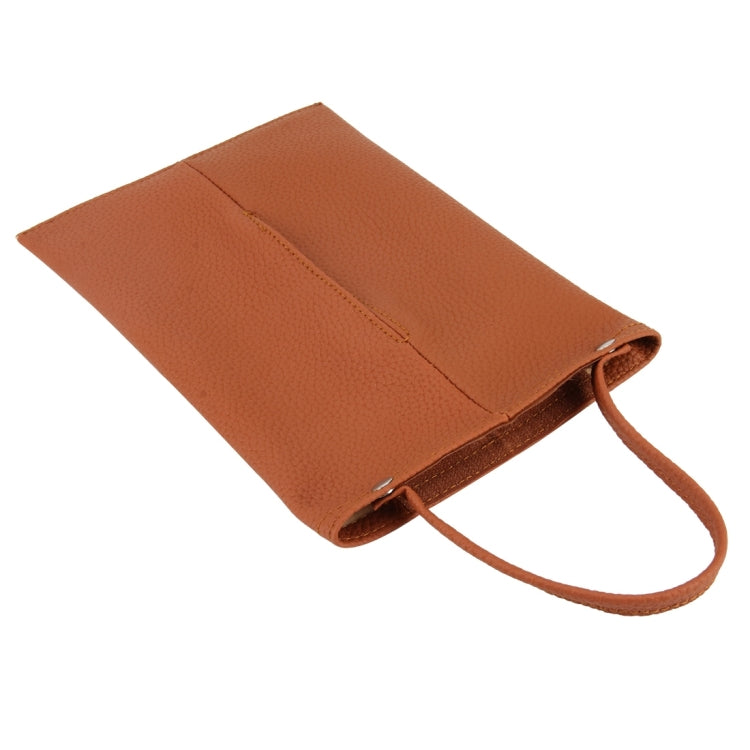 Car Auto Leather Sun Visor Backseat Multi-function Hanger Tissue Box Paper Napkin Bag Hanging Paper Towel Box(Not Include Napkin)