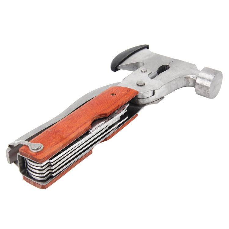 Emergency Safety Hammer Portable Stainless Steel Multi-function Hammer Outdoor Travel Camping Tools (Hammer + Pliers + Saw Blade + Knife + Bottle Opener)