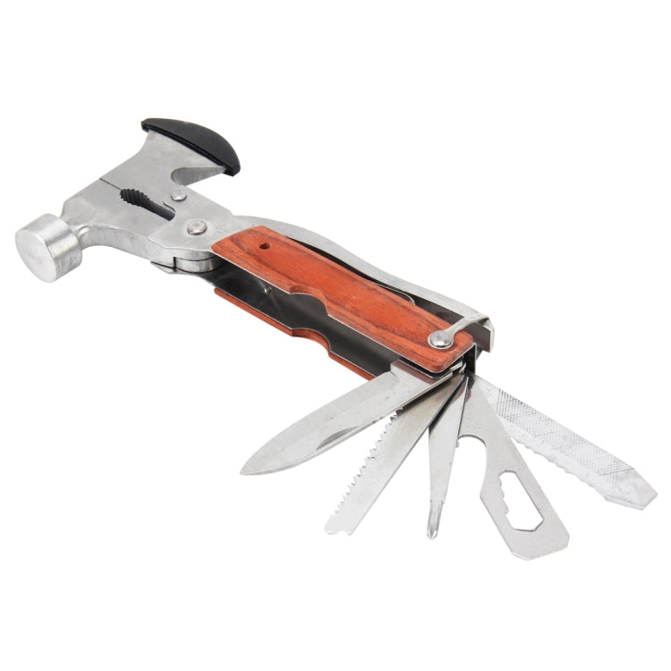 Emergency Safety Hammer Portable Stainless Steel Multi-function Hammer Outdoor Travel Camping Tools (Hammer + Pliers + Saw Blade + Knife + Bottle Opener)