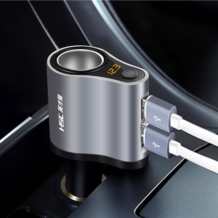 HSC-119D Car Charger 3.1A DC5.0 100W Dual USB Ports Car 12V-24V Charger 4 in 1 Cigarette Lighter Car Charger with Voltage Detection Car Charger Dual USB Fast Charge