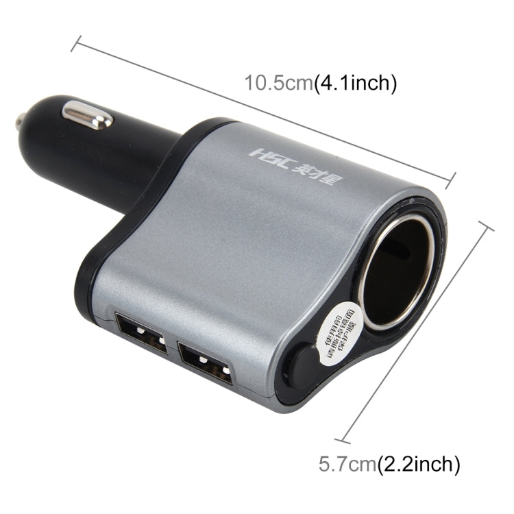 HSC-119D Car Charger 3.1A DC5.0 100W Dual USB Ports Car 12V-24V Charger 4 in 1 Cigarette Lighter Car Charger with Voltage Detection Car Charger Dual USB Fast Charge