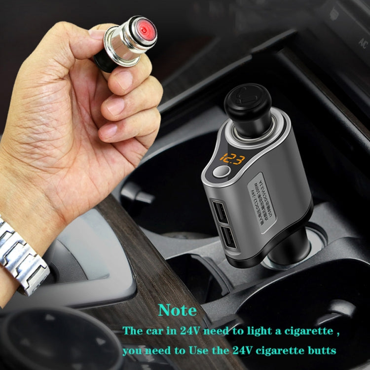 HSC-119D Car Charger 3.1A DC5.0 100W Dual USB Ports Car 12V-24V Charger 4 in 1 Cigarette Lighter Car Charger with Voltage Detection Car Charger Dual USB Fast Charge