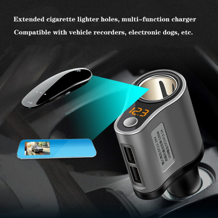 HSC-119D Car Charger 3.1A DC5.0 100W Dual USB Ports Car 12V-24V Charger 4 in 1 Cigarette Lighter Car Charger with Voltage Detection Car Charger Dual USB Fast Charge