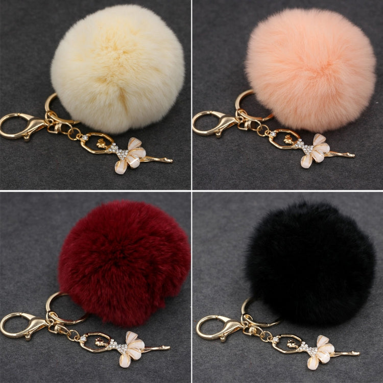 Ballet Golden Keychain Key Holder Key Chains Rings Holder Rex Rabbit Car Bag Pendant Fashion Bag Ornaments Pendant, Random Color Delivery