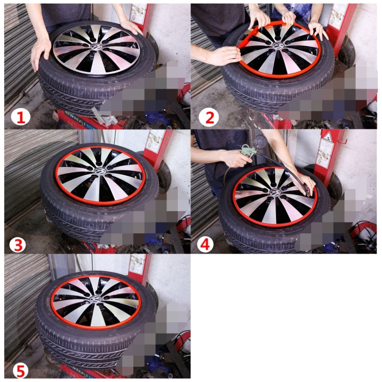 4 PCS Universal Luminous Flexible Wheel Protection Ring Car Wheel Line Protection Ring Wheel Decorative Ring Car Styling Rim Wheel Hub Decorative Strip Tire Protection Ring, Size: 16 inch(Green)