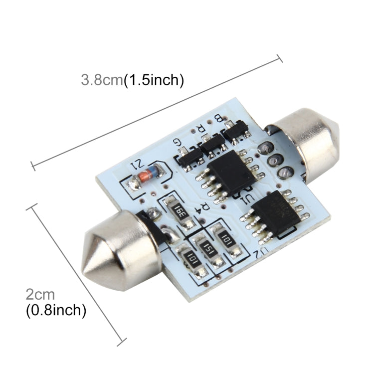 2 PCS Colorful 36MM Bicuspid Remote Control Car Dome Lamp LED Reading Light with 6 LED Lights