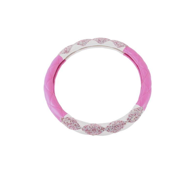 The Color Fuschia And White Leather Car Steering Wheel Cover Sets Four Seasons General With Diamond