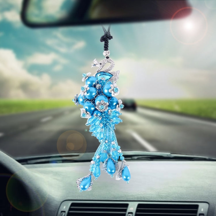 Lovely Car Ornaments Plastic Flower Crystal Style Hanging Decoration