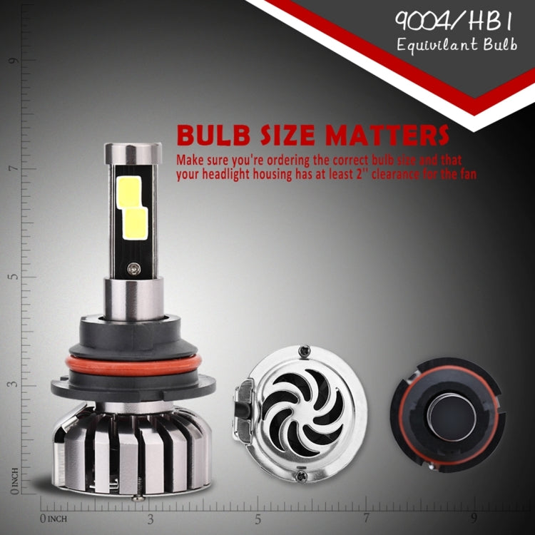 2 PCS N7 9004 40W 4000 LM 6000K Waterproof IP68 Car Auto LED Headlight with 2 COB LED Lamps, DC 9-36V(White Light)