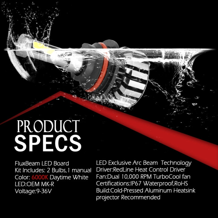 2 PCS N7 9004 40W 4000 LM 6000K Waterproof IP68 Car Auto LED Headlight with 2 COB LED Lamps, DC 9-36V(White Light)