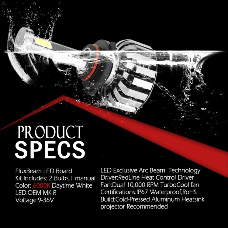 2 PCS N7 9005 40W 4000 LM 6000K Waterproof IP68 Car Auto LED Headlight with 2 COB LED Lamps, DC 9-36V(White Light)