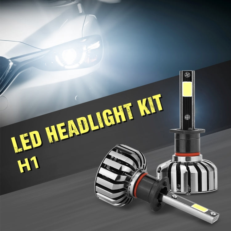 2 PCS N7  H1 40W 4000 LM 6000K Waterproof IP68 Car Auto LED Headlight with 2 COB LED Lamps, DC 9-36V(White Light)