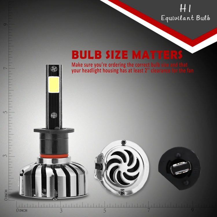 2 PCS N7  H1 40W 4000 LM 6000K Waterproof IP68 Car Auto LED Headlight with 2 COB LED Lamps, DC 9-36V(White Light)