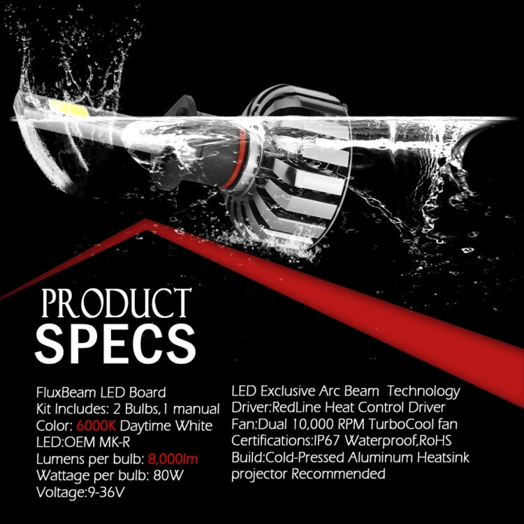 2 PCS N7  H1 40W 4000 LM 6000K Waterproof IP68 Car Auto LED Headlight with 2 COB LED Lamps, DC 9-36V(White Light)