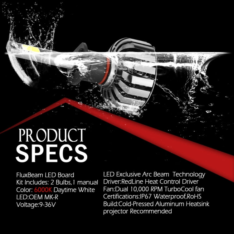 2 PCS N7  H1 40W 4000 LM 6000K Waterproof IP68 Car Auto LED Headlight with 2 COB LED Lamps, DC 9-36V(White Light)