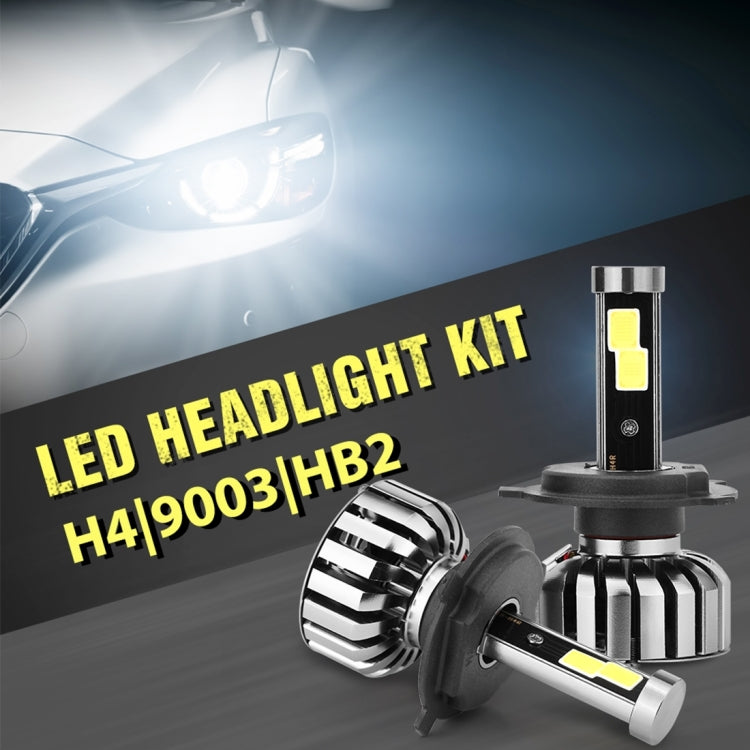 2 PCS N7 H4 40W 4000 LM 6000K Waterproof IP68 Car Auto LED Headlight with 2 COB LED Lamps, DC 9-36V(White Light)
