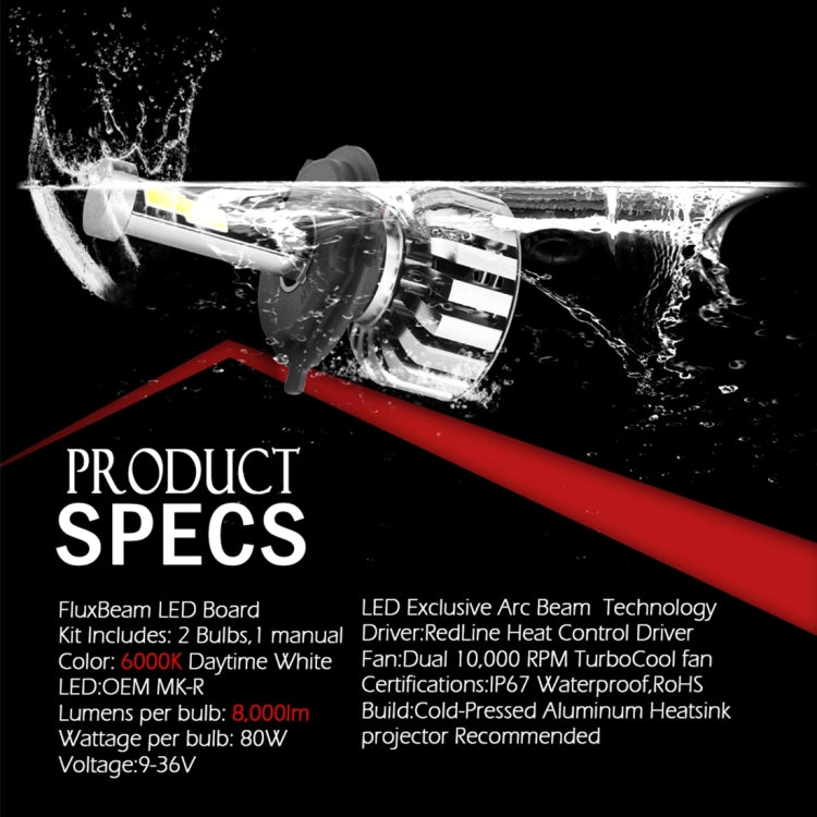 2 PCS N7 H4 40W 4000 LM 6000K Waterproof IP68 Car Auto LED Headlight with 2 COB LED Lamps, DC 9-36V(White Light)