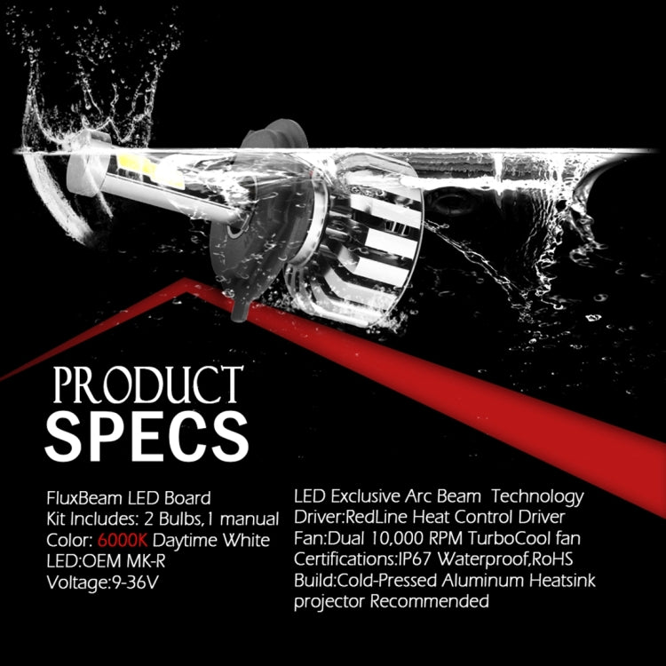 2 PCS N7 H4 40W 4000 LM 6000K Waterproof IP68 Car Auto LED Headlight with 2 COB LED Lamps, DC 9-36V(White Light)