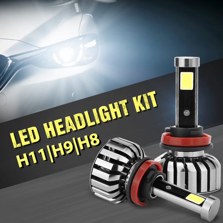 2 PCS N7 H8/H9/H11 40W 4000 LM 6000K Waterproof IP68 Car Auto LED Headlight with 2 COB LED Lamps, DC 9-36V(White Light)