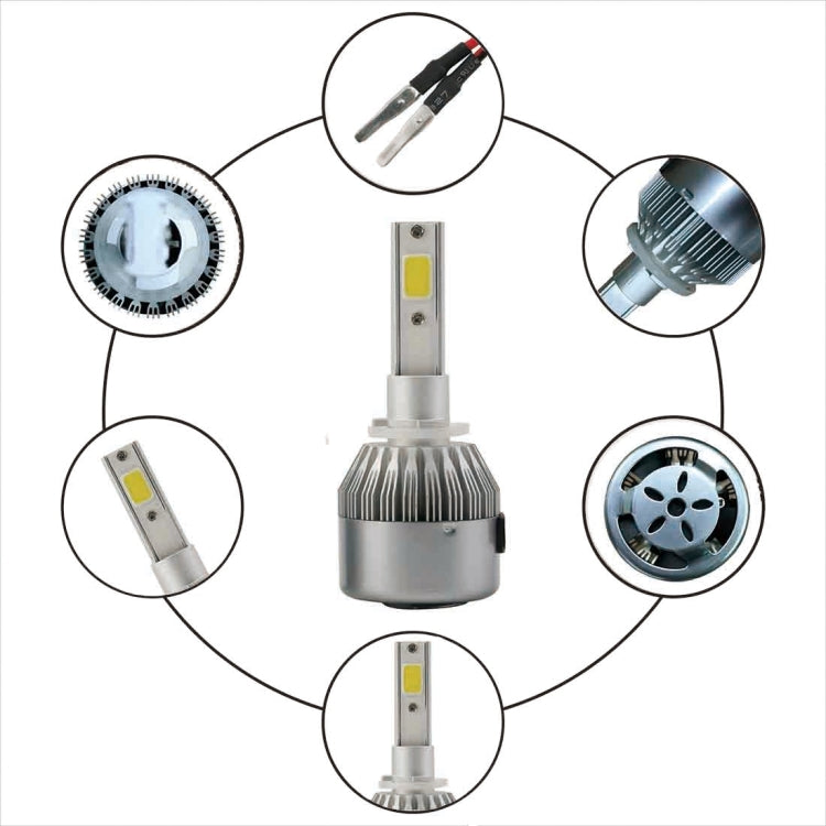 2pcs 880/881 18W 1800LM 6000K Waterproof IP68 Car Auto LED Headlight with 2 COB LED Lamps, DC 9-36V(White Light)