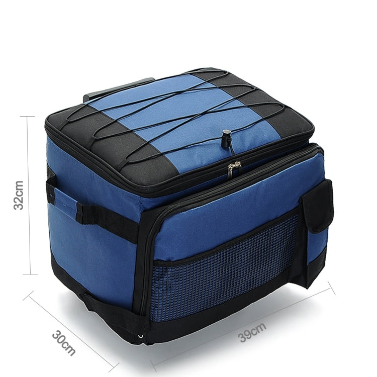 Car Auto Outdoor 40L Portable Multi-function Insulation Refrigerating Fresh Storage Organize Bag with Rod and Wheel for Travel Delivery Picnic