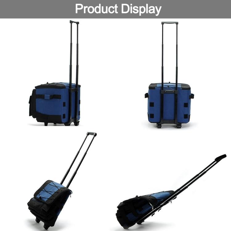 Car Auto Outdoor 40L Portable Multi-function Insulation Refrigerating Fresh Storage Organize Bag with Rod and Wheel for Travel Delivery Picnic