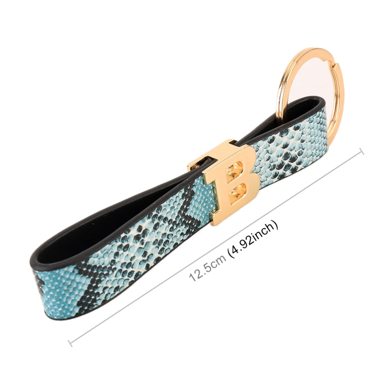 Car Metal + Colored Leather Key Ring Letter B Keychain