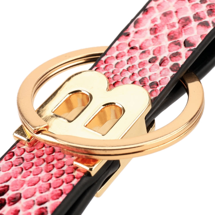 Car Metal + Colored Leather Key Ring Letter B Keychain