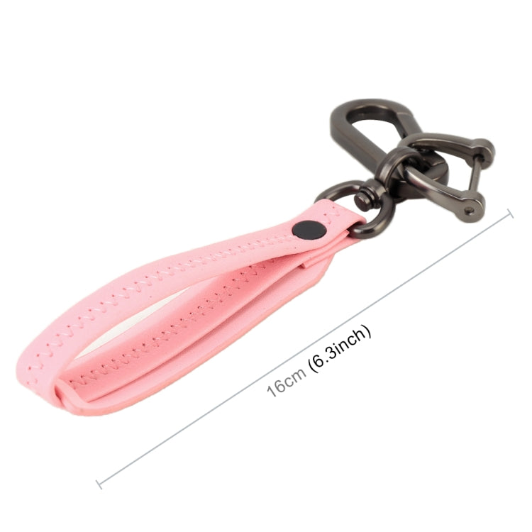 Car Metal + Leather Key Ring Silver Grey Ring Number Keychain Random Color Delivery