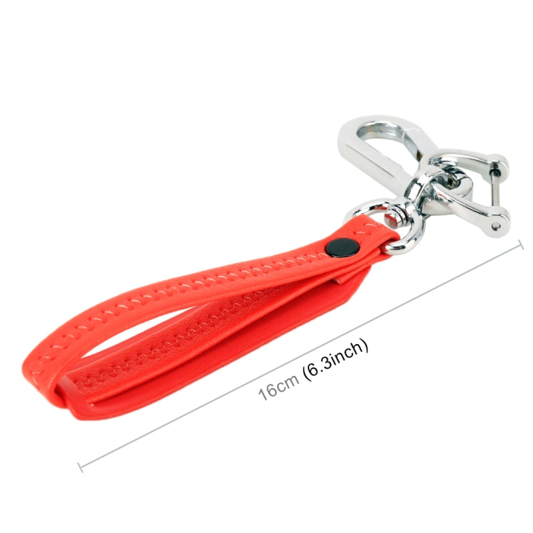 Car Metal + Leather Key Ring Silver Ring Number Keychain Random Color Delivery