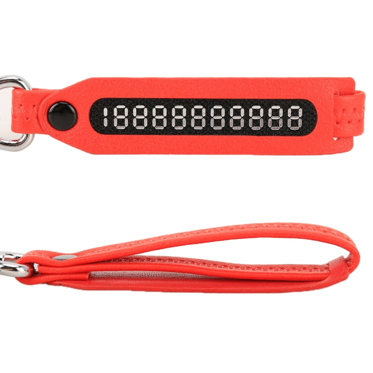 Car Metal + Leather Key Ring Silver Ring Number Keychain Random Color Delivery