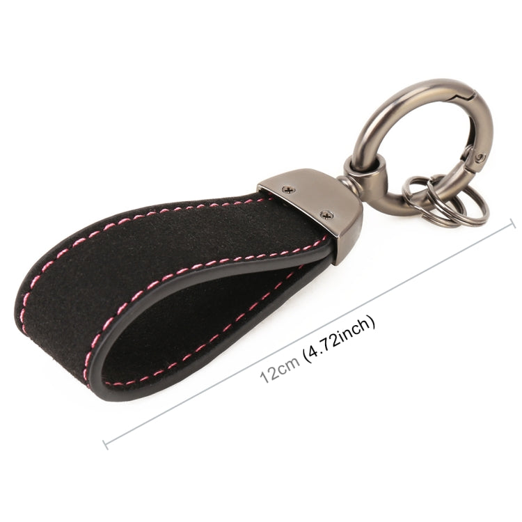 Car Suede Leather Key Ring Keychain with 2 Rings