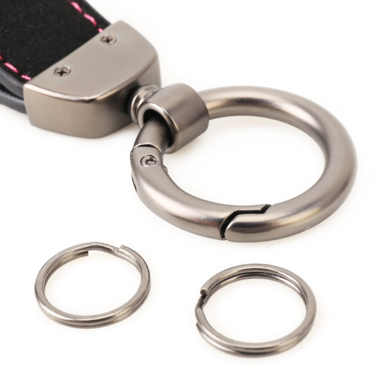 Car Suede Leather Key Ring Keychain with 2 Rings