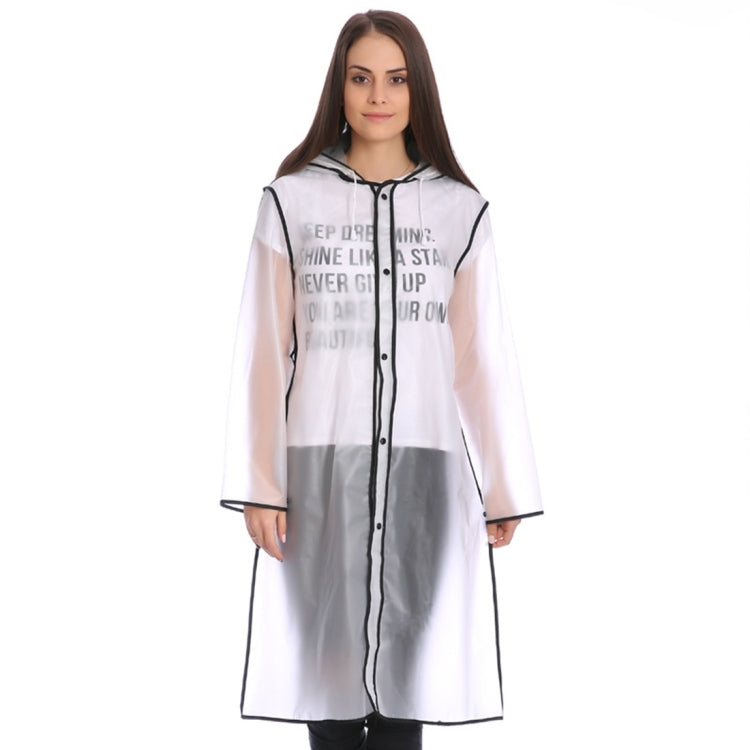 EVA Edging Conjoined Poncho Edge Design Transparent Hat Brim Rain Covers Waterproof Outdoor Raincoat, Size: XL, Suitable for 170-190cm Height(Black)(Black)