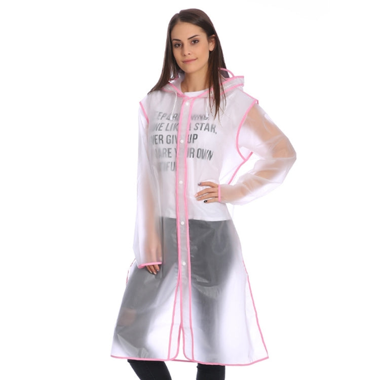 EVA Edging Conjoined Poncho Edge Design Transparent Hat Brim Rain Covers Waterproof Outdoor Raincoat, Size: XL, Suitable for 170-190cm Height(Pink)(Pink)