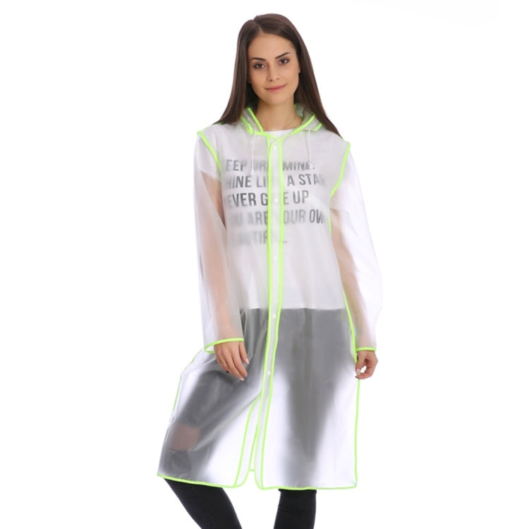 EVA Edging Conjoined Poncho Edge Design Transparent Hat Brim Rain Covers Waterproof Outdoor Raincoat, Size: XL, Suitable for 170-190cm Height(Green)(Green)