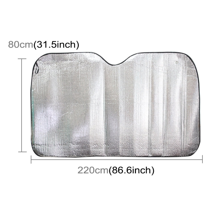 Silver Aluminum Foil Sun Shade Car Windshield Visor Cover Block Front Window Sunshade UV Protect, Size: 220 x 80cm