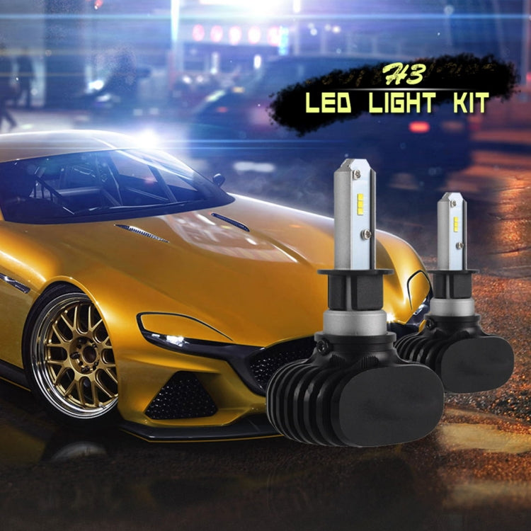 2 PCS H3 IP65 Waterproof White Light 6 CSP LED Car Headlight Bulb,  9-36V / 18W, 6000K / 2000LM