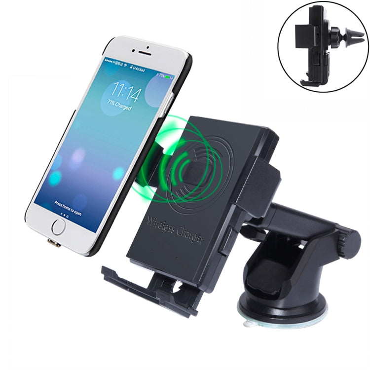N8-1 5V 1A Output Sticky Bracket Car Air Outlet Vent Fast Wireless Charger, For iPhone, Galaxy, Sony, Lenovo, HTC, Huawei, and other Smartphones(Black)