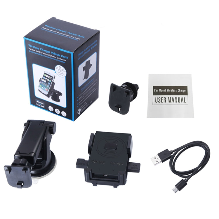 N8-1 5V 1A Output Sticky Bracket Car Air Outlet Vent Fast Wireless Charger, For iPhone, Galaxy, Sony, Lenovo, HTC, Huawei, and other Smartphones(Black)