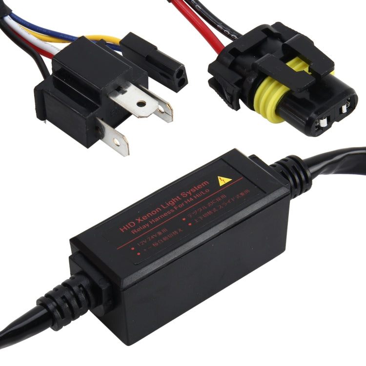2 PCS DC 12V-24V Universal H4 Bulb Harness Wiring Relay Harness Relay Wiring HID Relay Wiring Harness HID H4 Xenon Light System Relay Harness for Hi/Lo